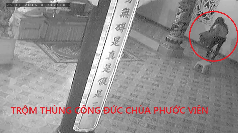 Đồng Nai: Truy tìm kẻ trộm thùng công đức chùa Phước Viên 