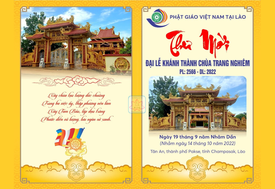 Lào: Sắp tới khánh thành chùa Trang Nghiêm Pakse 