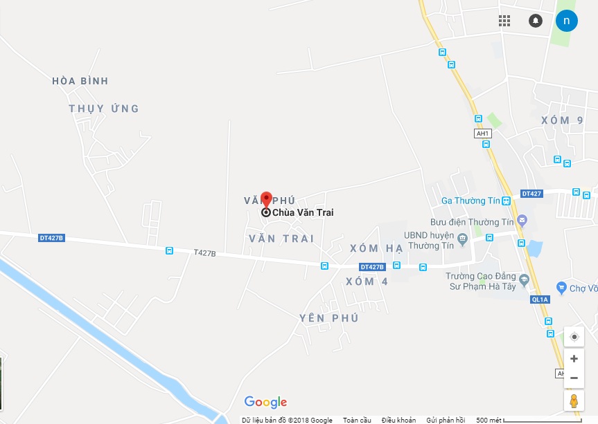 Bản đồ hướng dẫn đường đến chùa Văn Trai - Thường Tín - Hà Nội