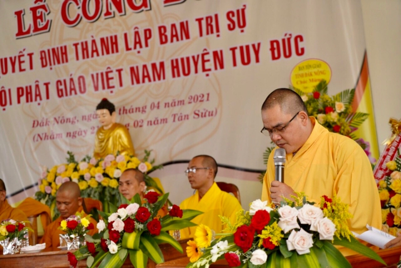Đắk Nông: ĐĐ.Thích Thánh Văn làm Trưởng ban Trị sự Phật giáo huyện Tuy Đức