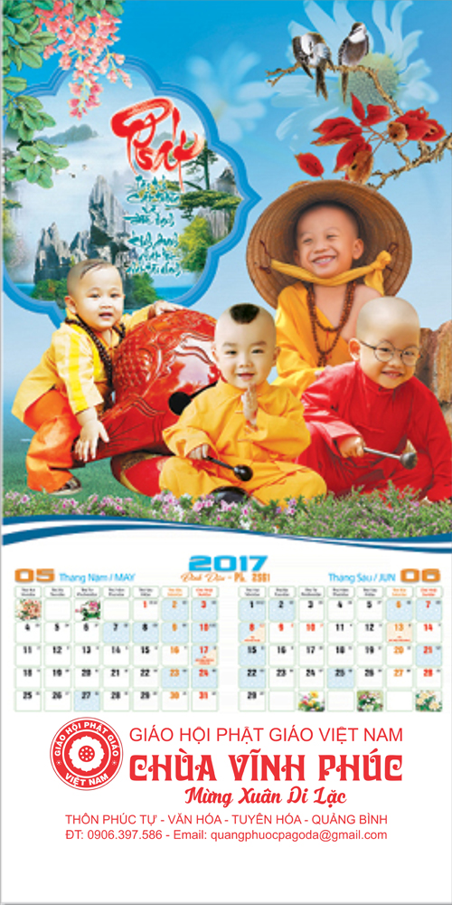 Lịch treo tường Phật giáo 2017