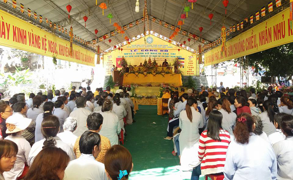 Quang cảnh lễ Bổ nhiệm trụ trì chùa Thanh Phước đảo Cù Lao Xanh - Bình Định