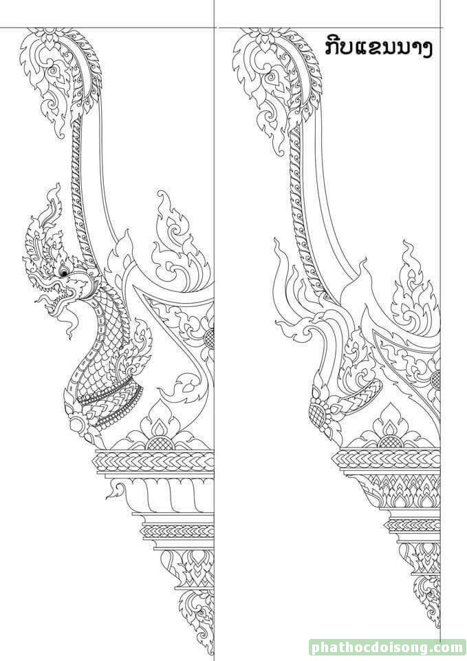 Hoa văn kiến trúc chùa Lào