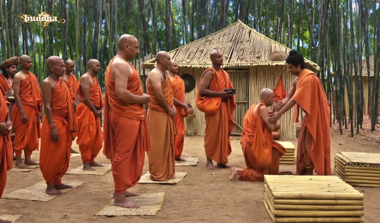 Tỳ-kheo Rutaputta đảnh lễ Đức Phật sám hối vì đã sử dụng thần thông trước mọi người.