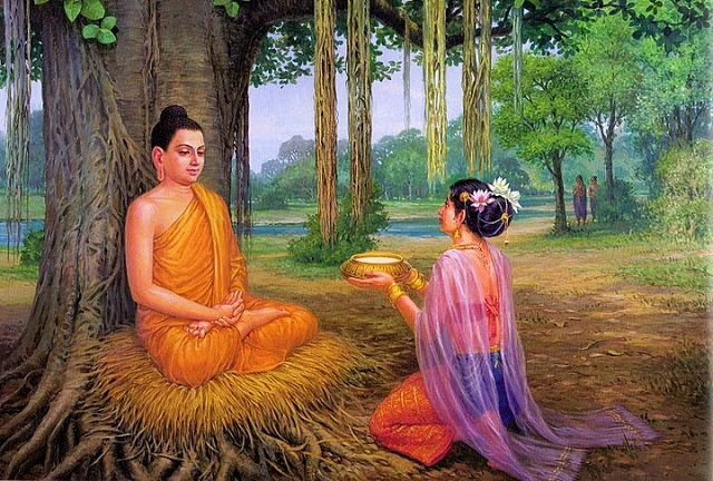 Phật ngồi tòa cỏ 
