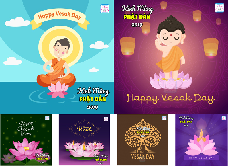 15 thiệp Kính Mừng Phật đản 2019 dành cho bạn thay ảnh avata facebook 