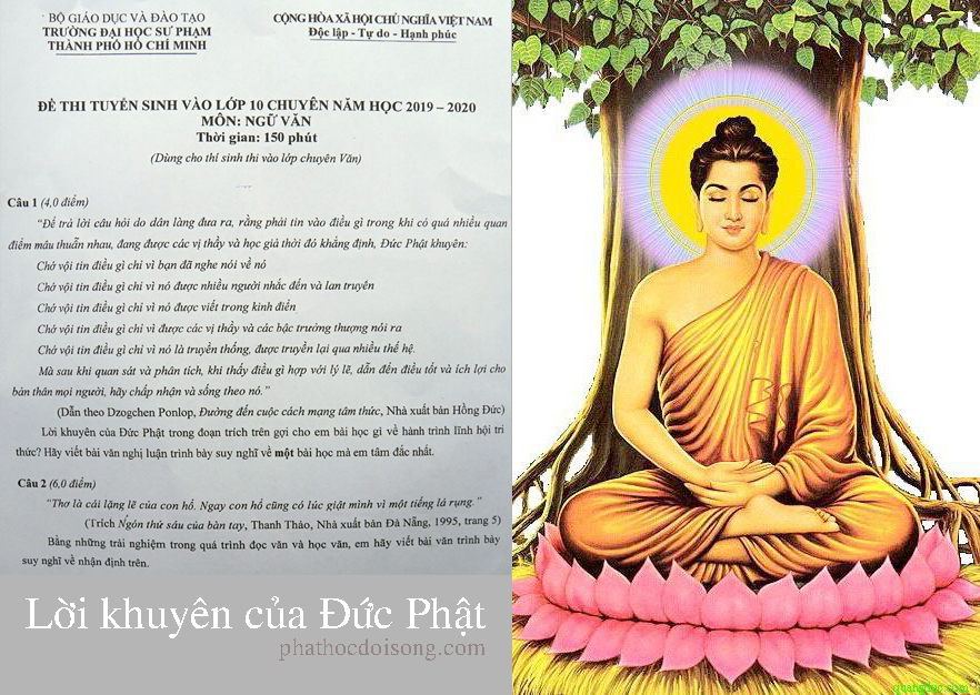 Lời khuyên của Đức Phật vào đề Văn chuyên lớp 10 Đại học Sư phạm TP HCM 