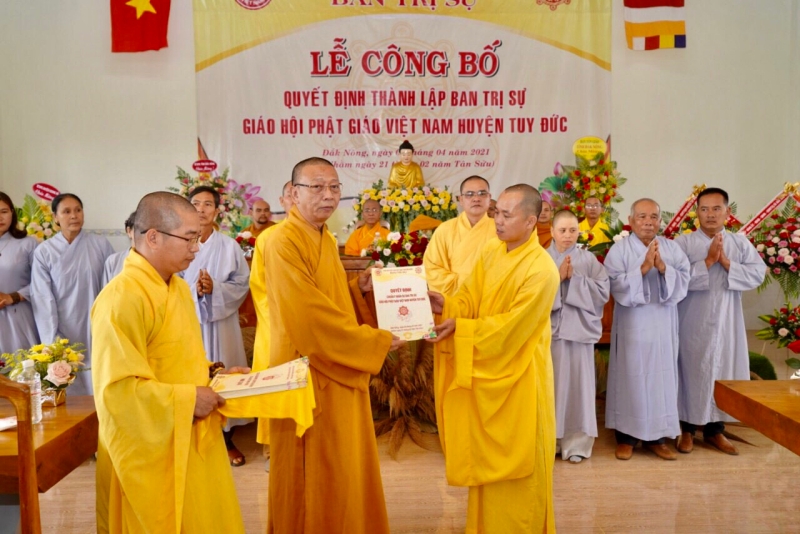 Đắk Nông: ĐĐ.Thích Thánh Văn làm Trưởng ban Trị sự Phật giáo huyện Tuy Đức 