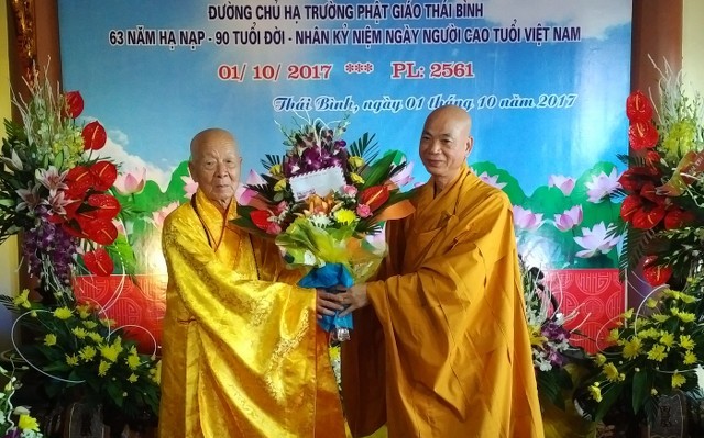 Thái Bình: Khánh tuế HT Thích Thanh Dục tròn 90 tuổi