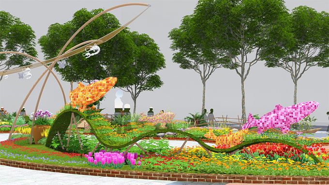 Xem mô hình đường hoa Nguyễn Huệ 2018