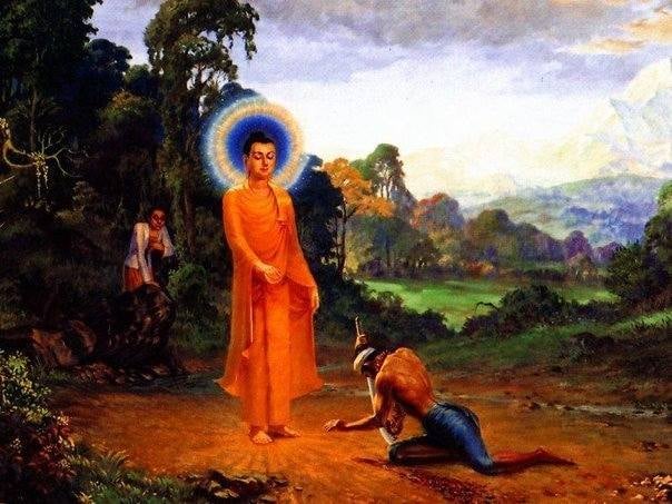 Angulilama sám hối Đức Phật, sau đó xin xuất gia