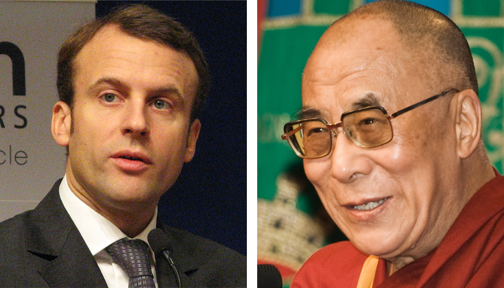 Đức Dalai Lama và ông Emmanuel Macron, tân Tổng thống Pháp