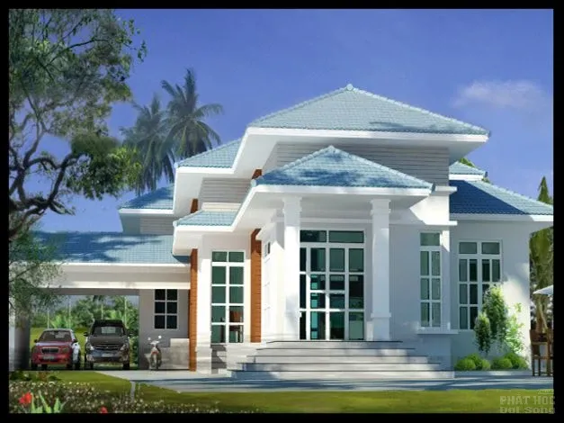 17 mẫu nhà mái Thái thiết kế đẹp ở nông thôn image-1731937433145