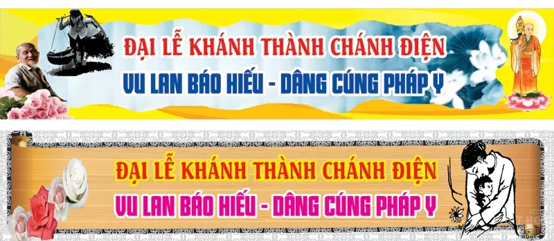 Băng rôn Vu Lan chùa Phước Long - Sóc Trăng image-1731936526455