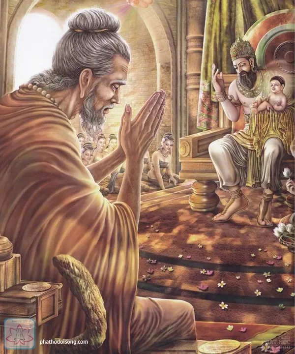 Bộ ảnh tiên A Tư Đà đến xem tướng cho thái tử Tất Đạt Đa image-1731935666520