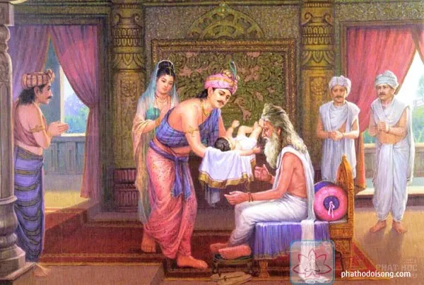 Bộ ảnh tiên A Tư Đà đến xem tướng cho thái tử Tất Đạt Đa image-1731935667461