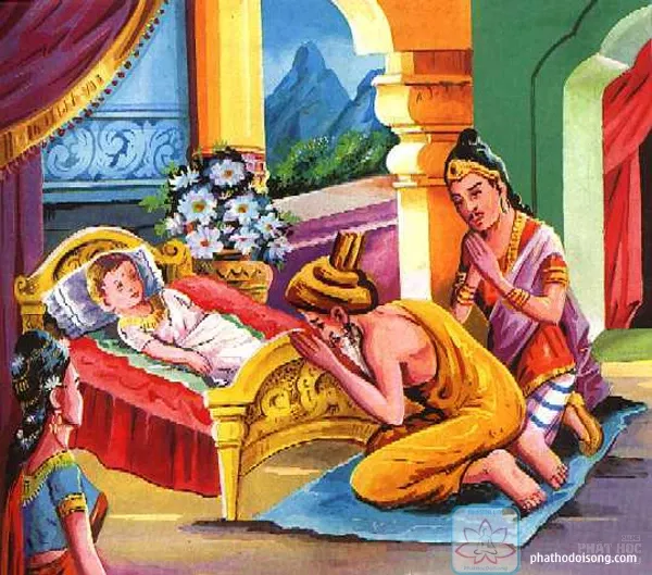 Bộ ảnh tiên A Tư Đà đến xem tướng cho thái tử Tất Đạt Đa image-1731935668320