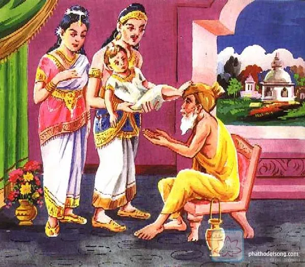 Bộ ảnh tiên A Tư Đà đến xem tướng cho thái tử Tất Đạt Đa image-1731935670875