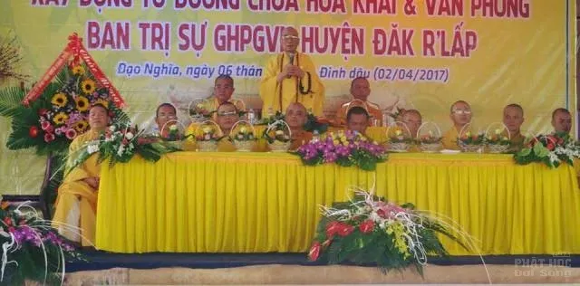 Đăk Nông: Húy kỵ lần thứ 53 cố TT Thích Thông Tịnh - đặt đá xây dựng nhà Tổ chùa Hoa Khai image-1731936798277