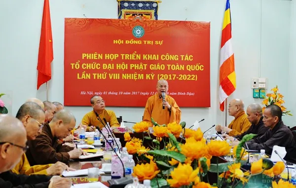 Họp triển khai công tác tổ chức Đại hội Phật giáo toàn quốc lần thứ VIII nhiệm kỳ 2017 – 2022 image-1731938562478