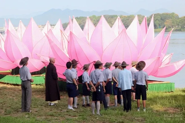 Huế: Truyền thống đặt 7 hoa sen trên sông Hương mùa Phật đản image-1731935216169