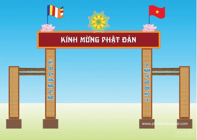 Mẫu Lễ đài, sân khấu, băng rôn Phật Đản image-1731935334774