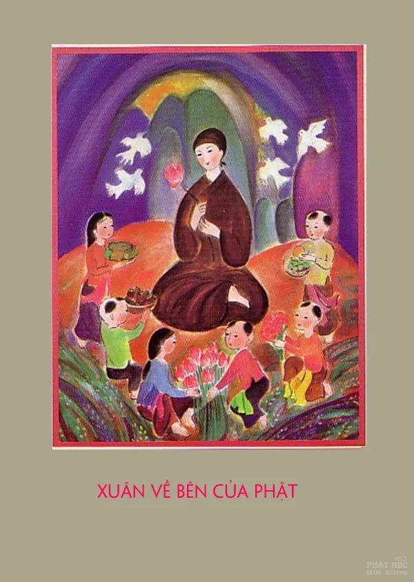 Ngày xuân ngắm tranh lụa mẹ và con image-1732288965111