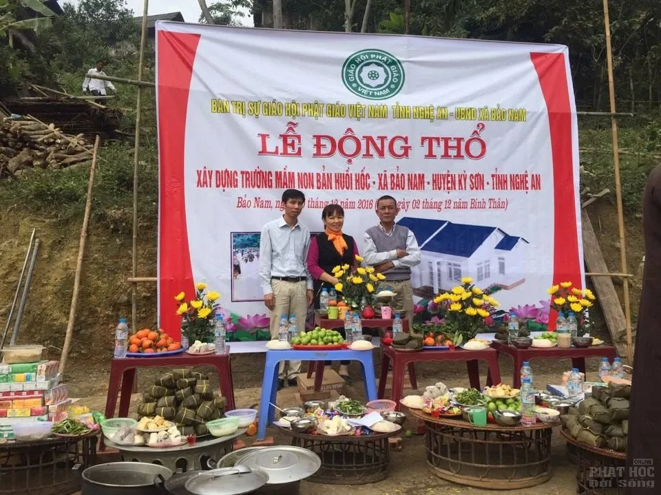 Nghệ An: Lễ động thổ xây trường mầm non Bản Huổi Hốc image-1732288915631