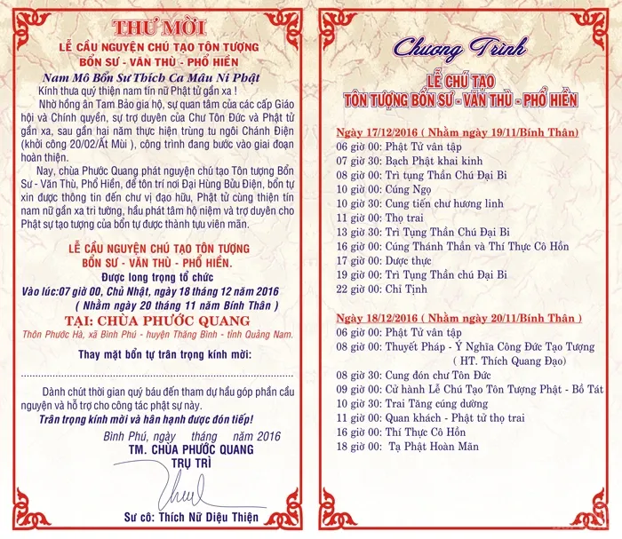 Quảng Nam: Sắp tới Chùa Phước Quang đúc tượng Phật bằng đồng image-1731931348444