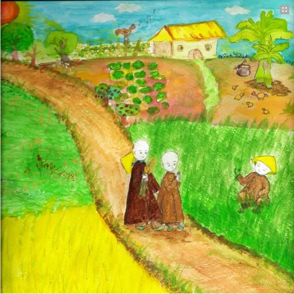 Sự bình dị trong những bức họa của Làng Mai image-1731748425146