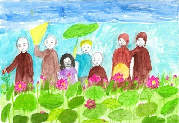 Sự bình dị trong những bức họa của Làng Mai image-1731748427832