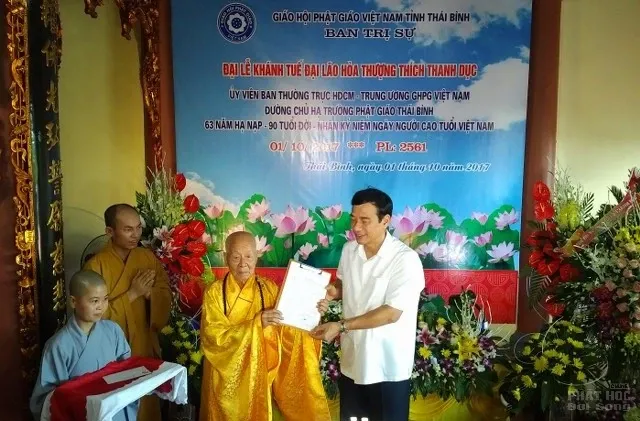 Thái Bình: Khánh tuế HT Thích Thanh Dục tròn 90 tuổi 2 Thái Bình: Khánh tuế HT Thích Thanh Dục tròn 90 tuổi image-1731938468002