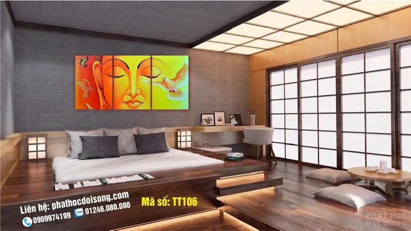 Tranh Phật poster treo tường phòng khách đẹp image-1731946214133
