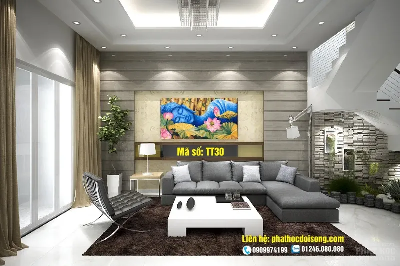 Tranh Phật poster treo tường phòng khách đẹp image-1731946215857