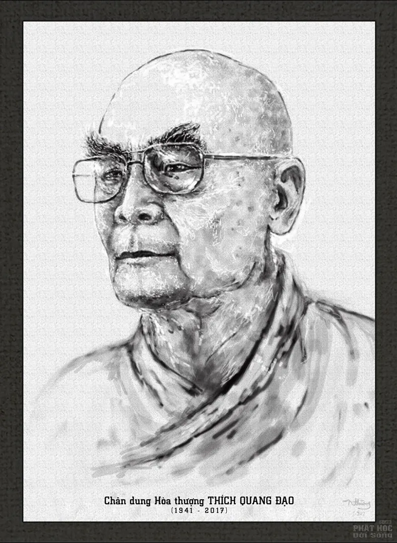 Tranh vẽ chân dung Hòa thượng Thích Quang Đạo image-1731940141643
