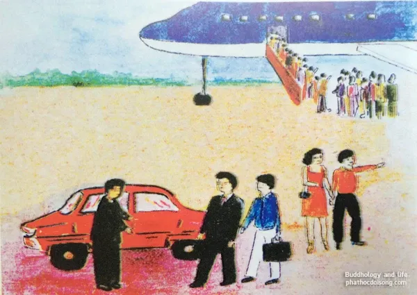 Tranh vẽ 'nhân quả ba đời' của Diệu Trí Tranh vẽ "nhân quả ba đời" của Diệu Trí image-1731746328864