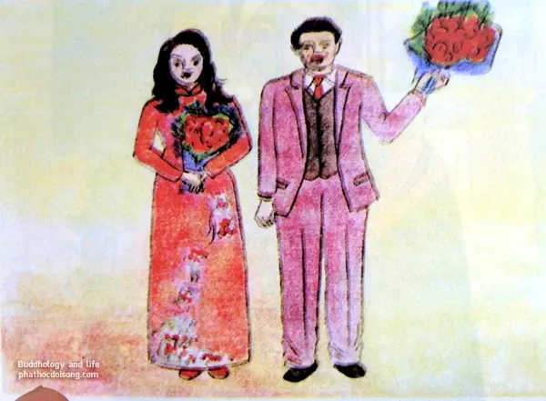 Tranh vẽ 'nhân quả ba đời' của Diệu Trí Tranh vẽ "nhân quả ba đời" của Diệu Trí image-1731746334345