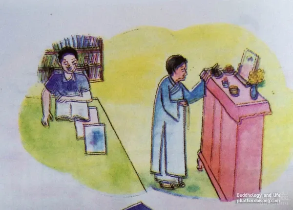 Tranh vẽ 'nhân quả ba đời' của Diệu Trí Tranh vẽ "nhân quả ba đời" của Diệu Trí image-1731746334978