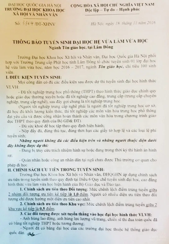 Thông Báo tuyển sinh Đại học ngành Tôn giáo học trường trung cấp Phật học Lâm Đồng Trường TCPH Lâm Đồng tuyển sinh Đại học ngành tôn giáo học image-1731932242044